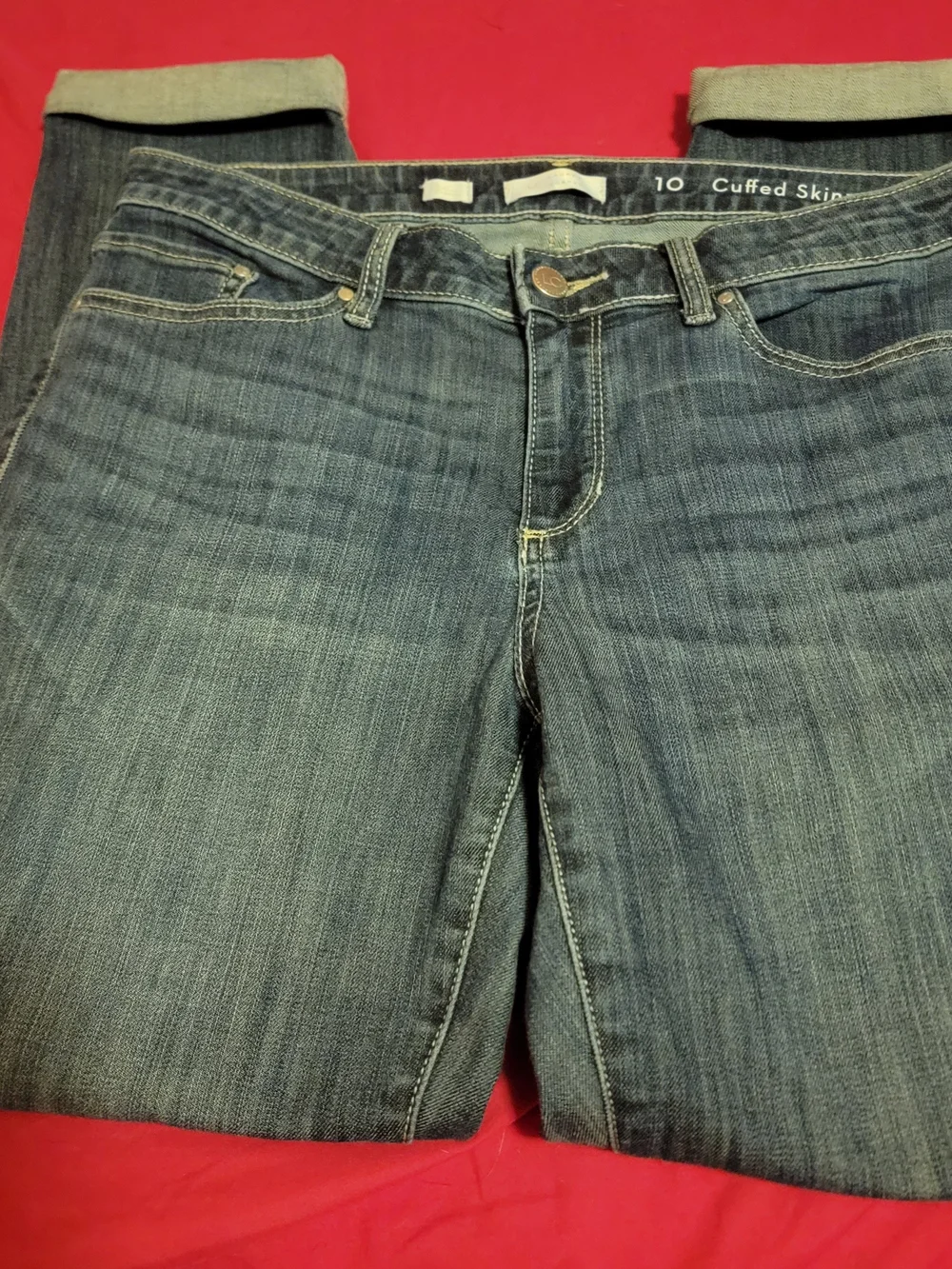 LC Lauren Conrad Dark Blue Cropped Straight Jeans